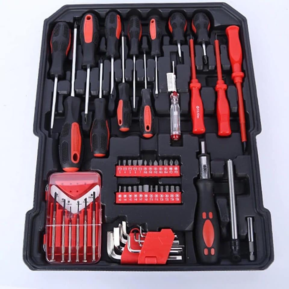 ci -Mallette à outils 499 pièces ensemble d'outils de réparation à domicile à  4 couches en aluminium