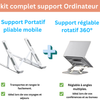 Obtenez aujourd'hui le Kit complet de Support pour Ordinateur Portable rotatif 360° et pliable