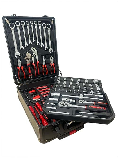 ci -Mallette à outils 499 pièces ensemble d'outils de réparation à domicile à  4 couches en aluminium