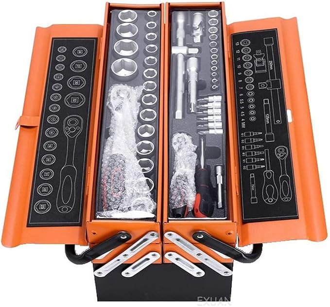 kit de 4 boîte à outils avec 85 pièces  outils ensemble d'outils  mécanique de réparation  manuel  AUTO MOTO GARAGE